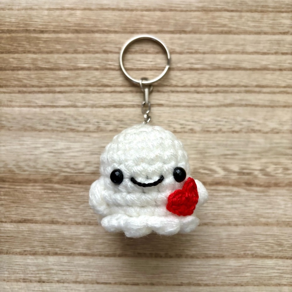 Crochet My Boo Ghost Valentine’s Day Keychain
